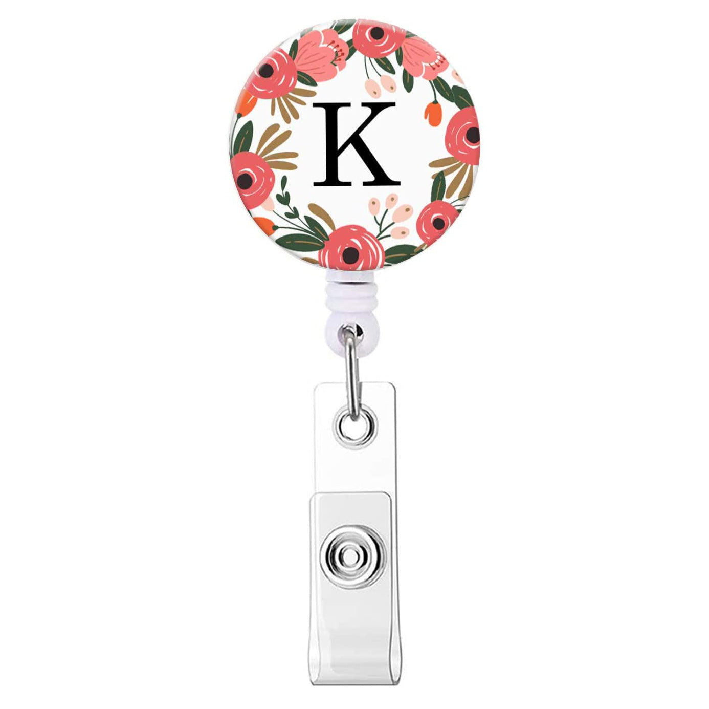 Wholesale English letter glue flower telescopic rotating easy to pull keychain
